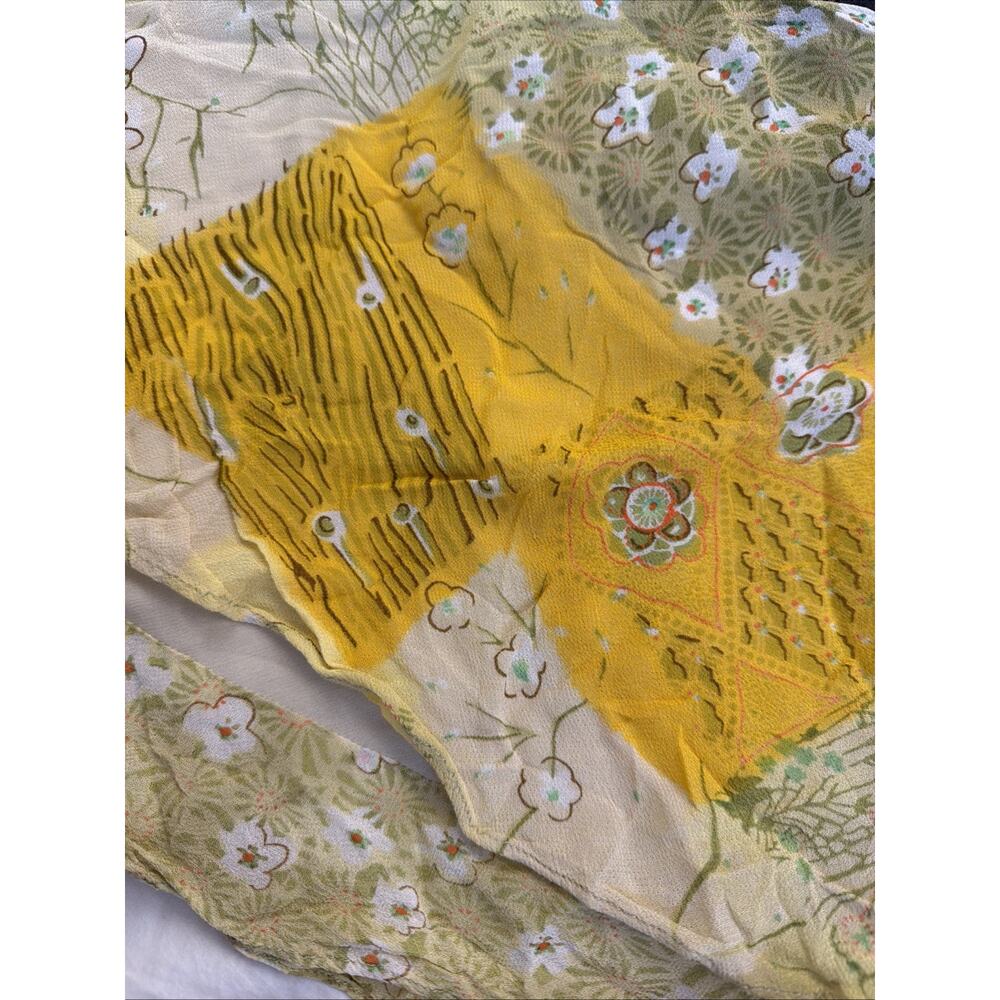 Vintage Y2K European Denim Embellished Crop Top With Layered Floral Ruffles - Picture 3 of 8